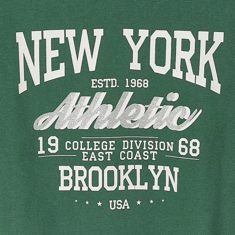 Jade New York Sweatshirt with Round Neckline and Color Blocking - Image 3
