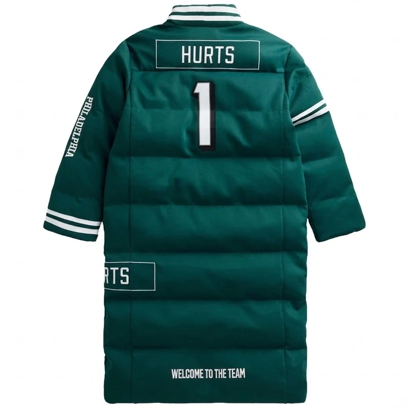 Jalen Hurts Philadelphia Eagles Off Season Long Puffer Coat - Image 2