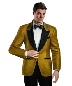 James Bond 007 First Light Gold Tuxedo Jacket