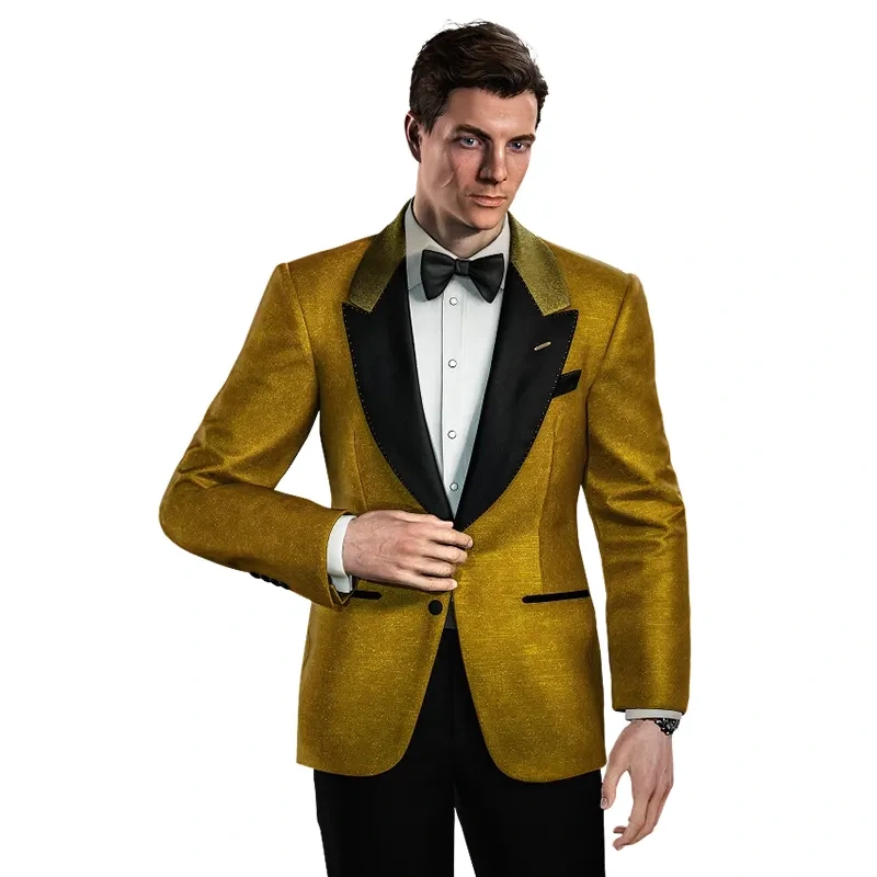 James Bond 007 First Light Gold Tuxedo Jacket