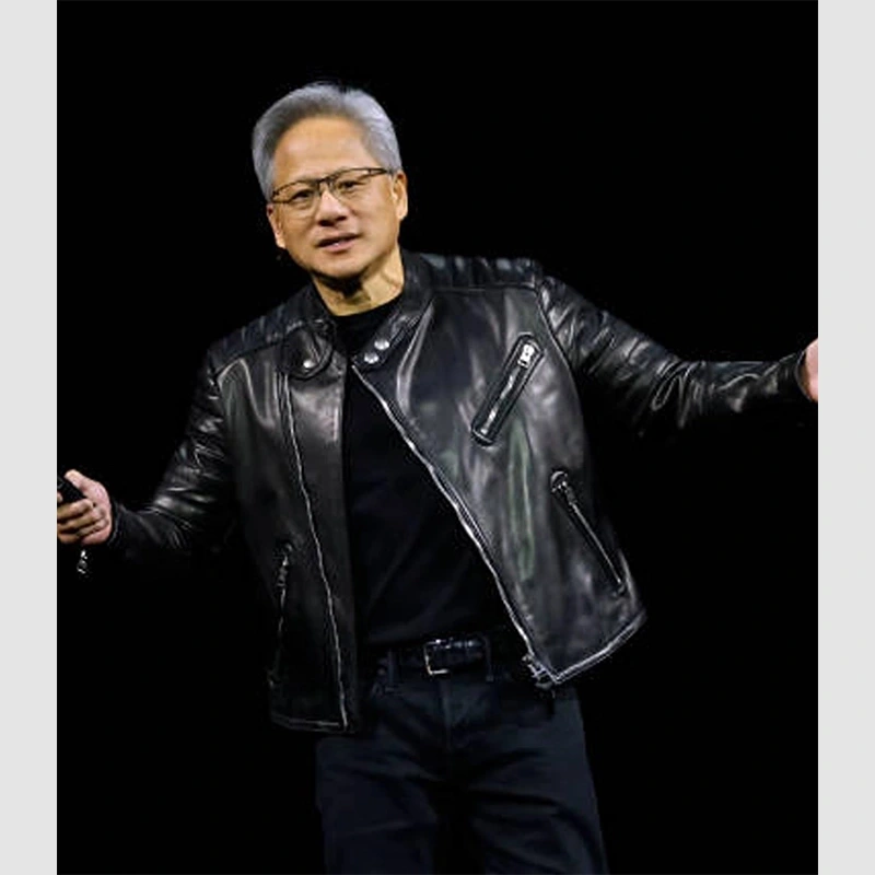 Nvidia CEO Jensen Huang Leather Jacket - Image 3