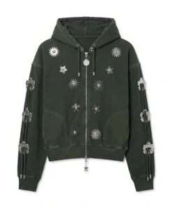 Julia Sarah Stone Off Campus S01 Green Embellished Sweatshirt