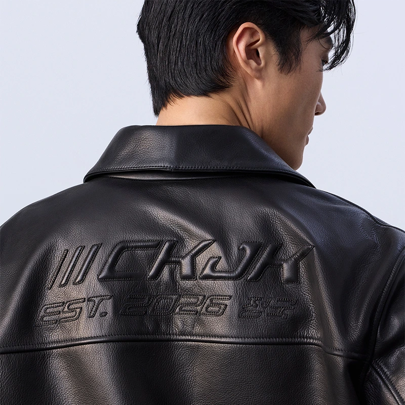 Jung Kook for Calvin Klein Leather Racer Jacket - Image 3