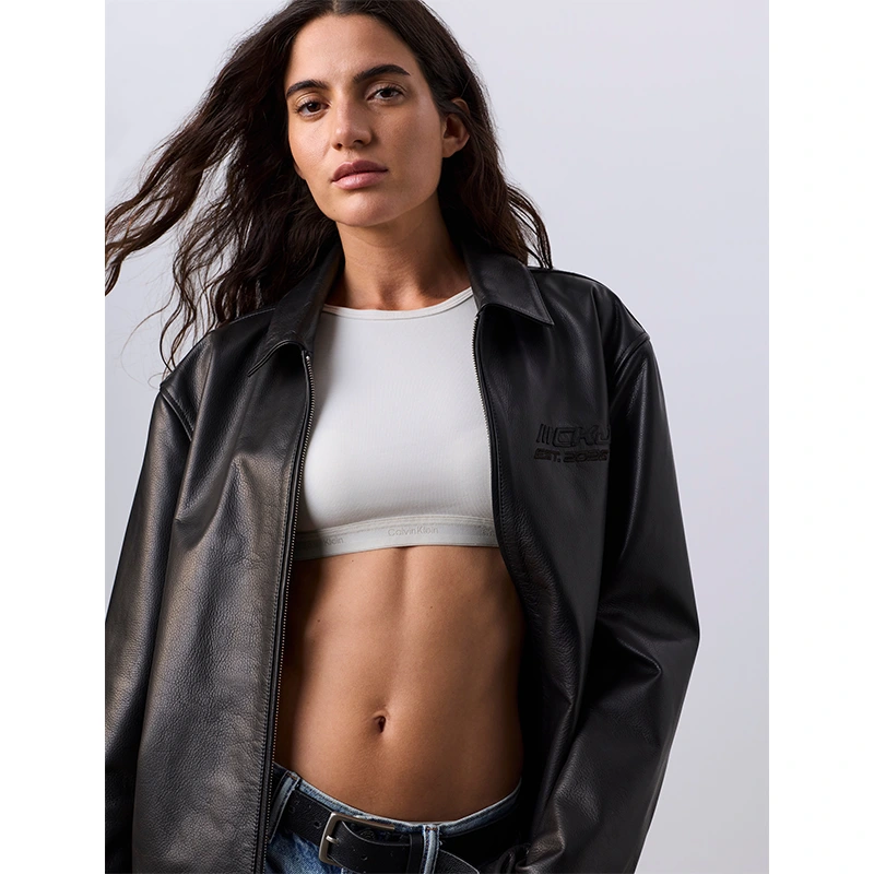 Jung Kook for Calvin Klein Leather Racer Jacket - Image 9