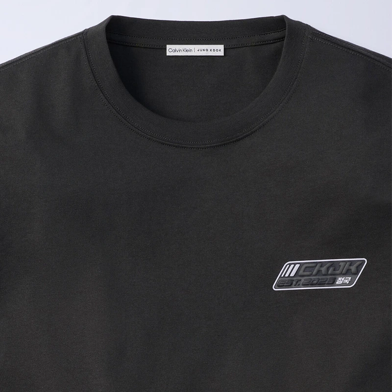 Jung Kook for Calvin Klein Logo Badge Black Relaxed T-Shirt - Image 8