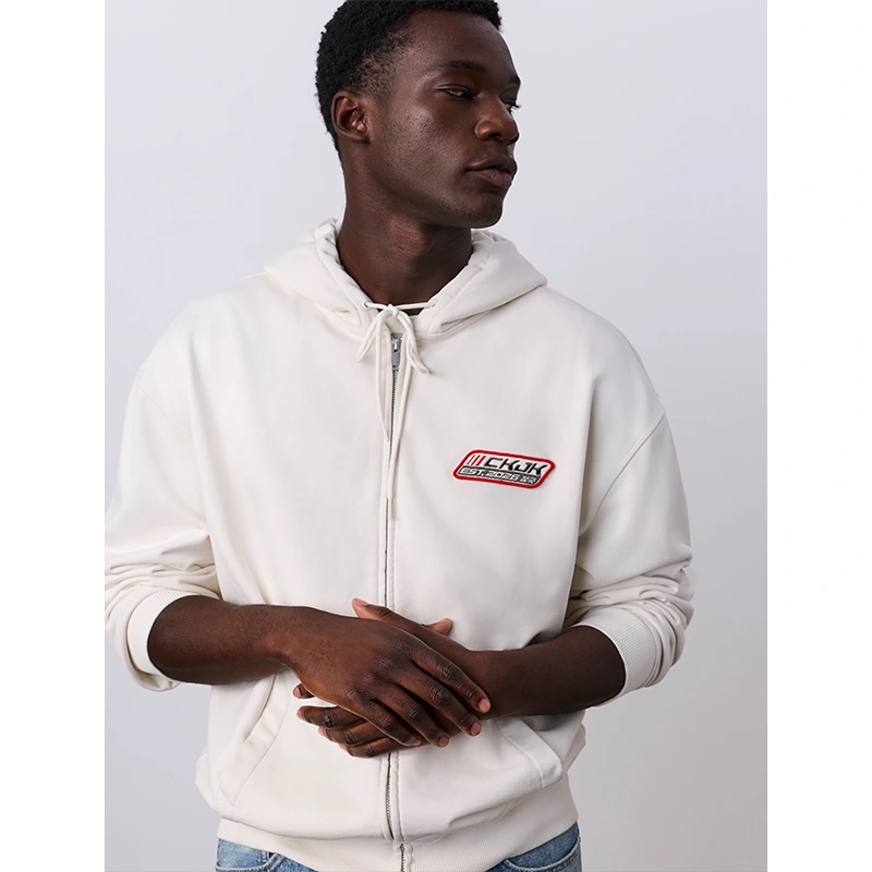 Jung Kook for Calvin Klein Terry White Relaxed Hoodie - Image 9