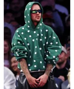 Justin Bieber Green Polka Dot Hoodie
