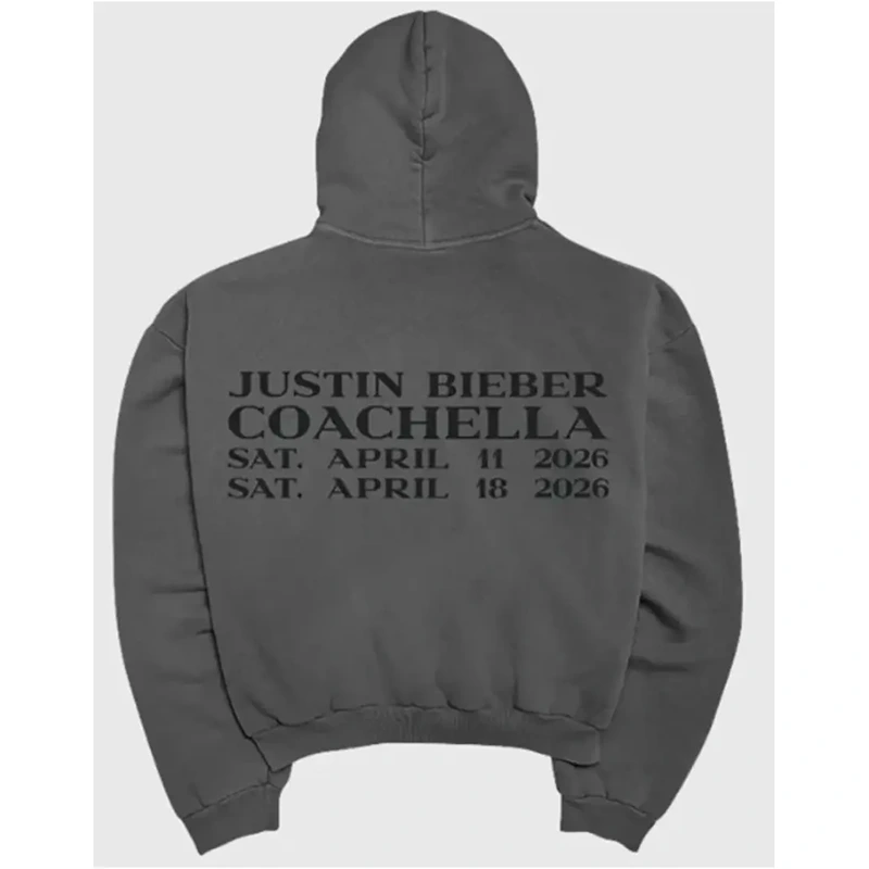 Justin Bieber SWAG Coachella Pullover Grey Hoodie - Image 2