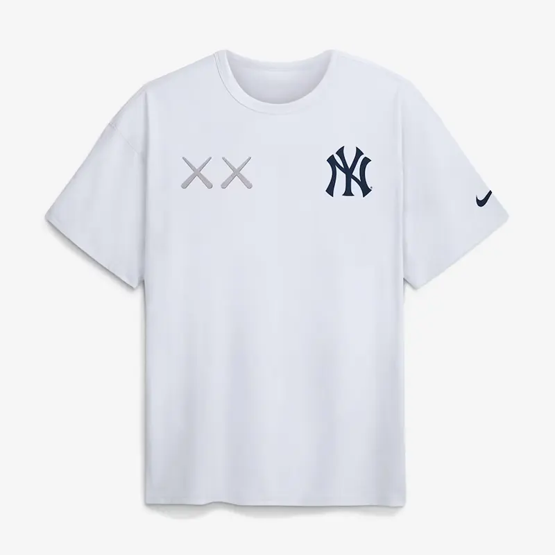 KAWS Nike MLB Fanatics Fest Elevated Max 90 New York Yankees White Tee - Image 4