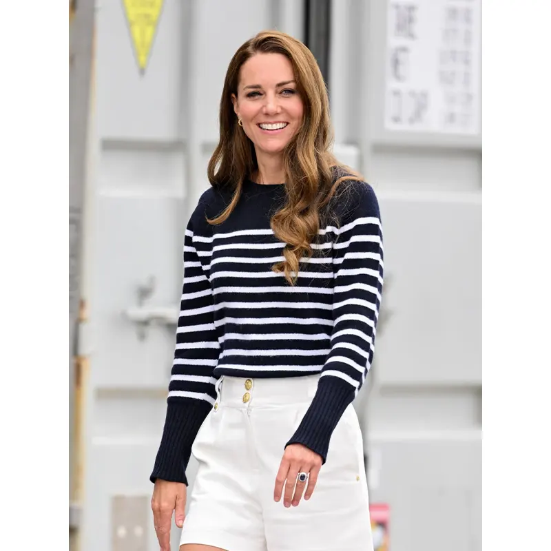 Kate Middleton Blue And White Striped Sweater