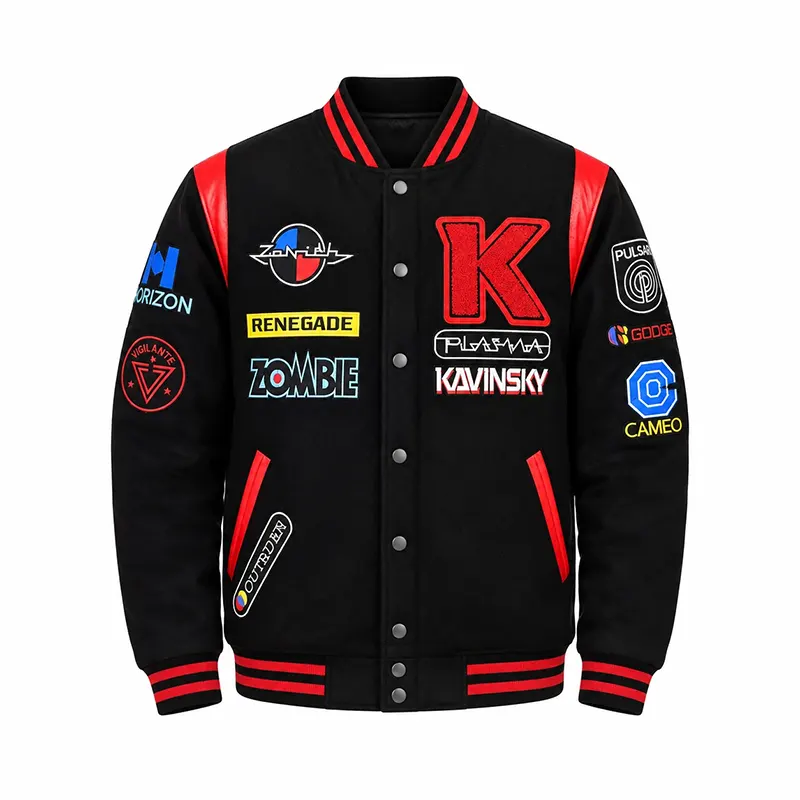 Kavinsky Reborn Black Varsity Jacket