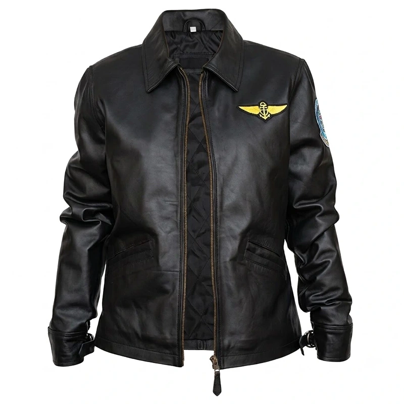 Kelly McGillis Top Gun Flight Leather Jacket - Image 2