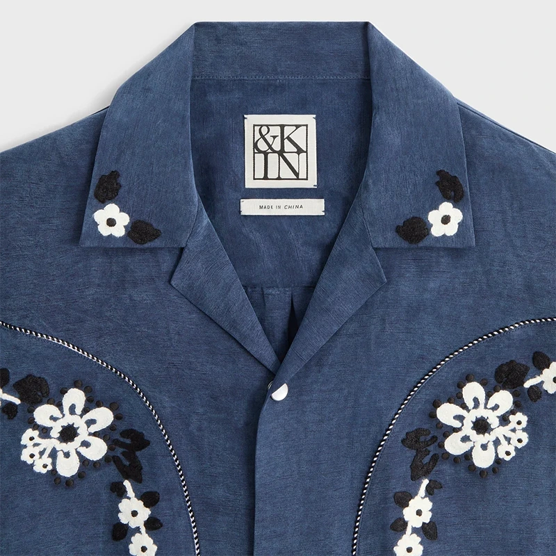 &Kin Cupro Nocturnal Linen Wally Shirt - Image 3
