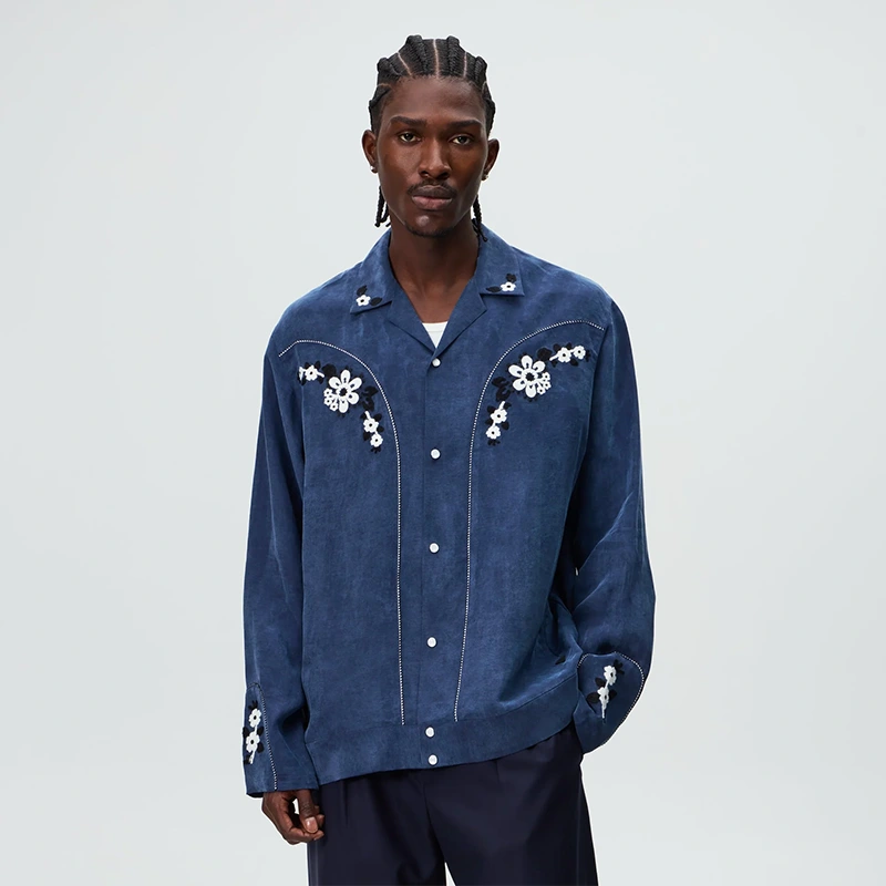 &Kin Cupro Nocturnal Linen Wally Shirt - Image 5