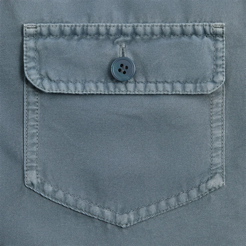 &Kin Garment Dyed Silk Collared Yardley Shirt - Image 3