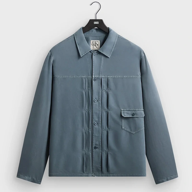 &Kin Garment Dyed Silk Collared Yardley Shirt
