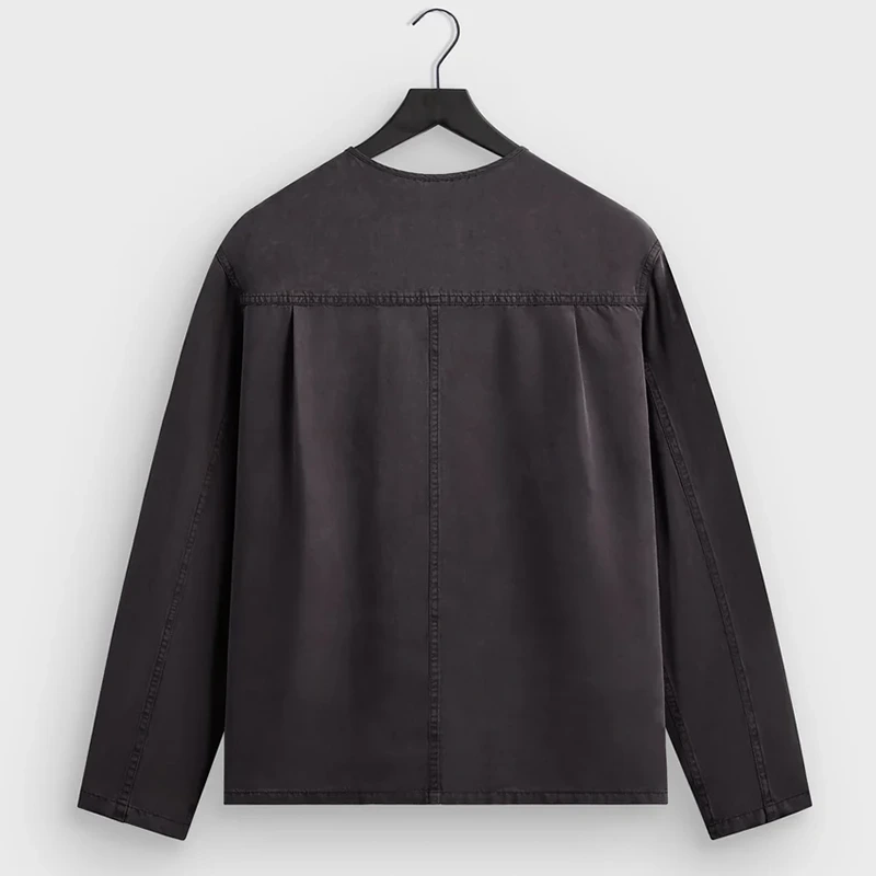 &Kin Garment Dyed Silk Collarless Yardley Shirt - Image 2