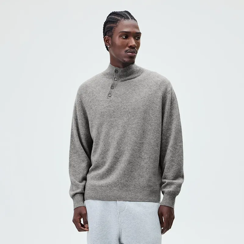&Kin Mid Heather Grey Cashmere Cyrus Turtleneck - Image 5