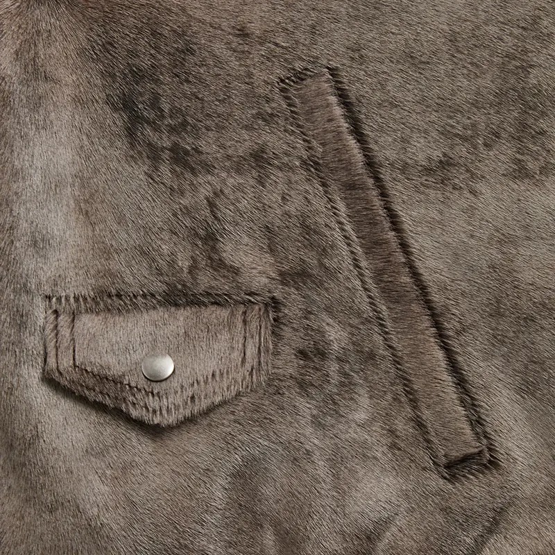 &Kin Pony Hair Cassius Moto Jacket - Image 6