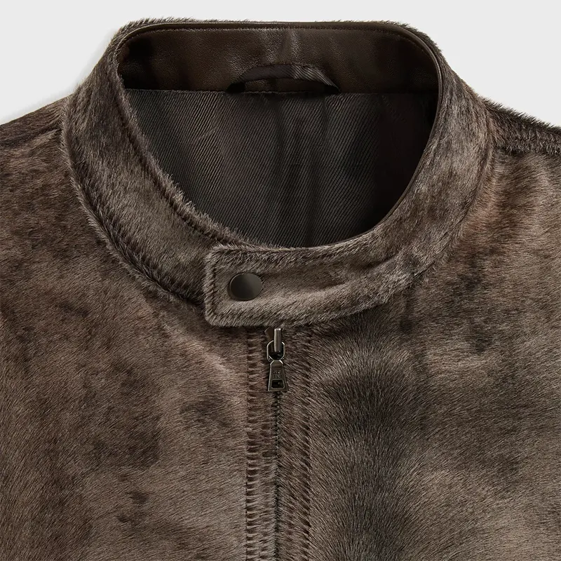 &Kin Pony Hair Cassius Moto Jacket - Image 3