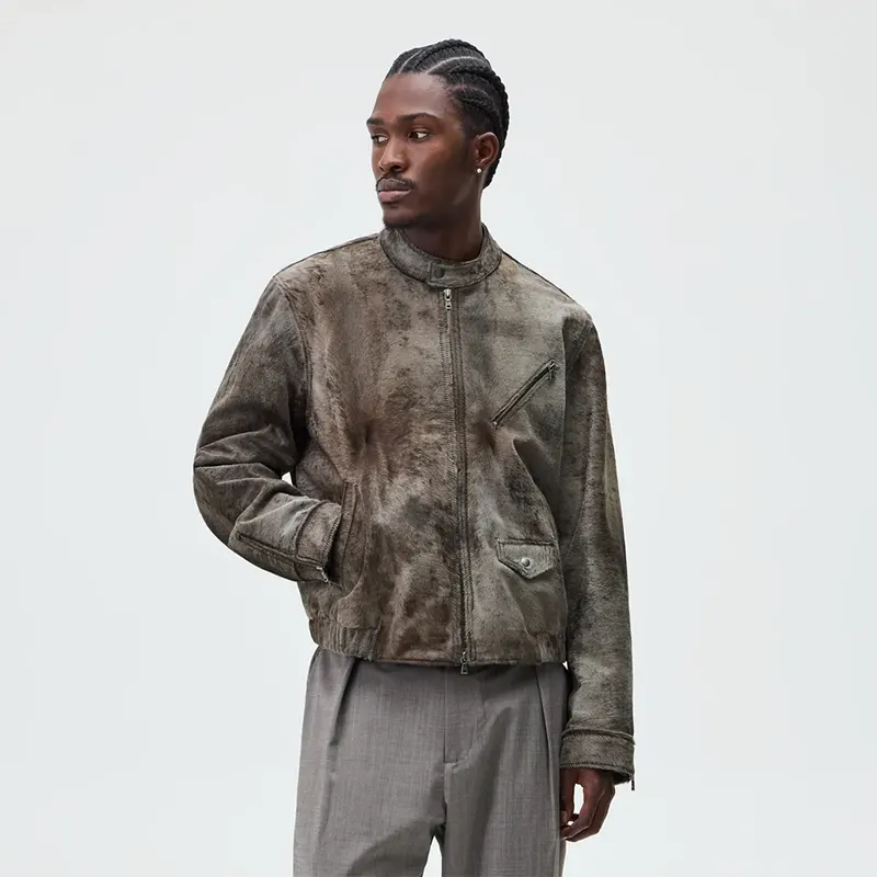 &Kin Pony Hair Cassius Moto Jacket - Image 8