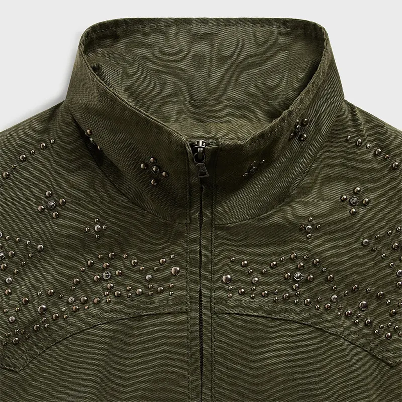 &Kin Studded Canvas Rhysand Jacket - Image 3