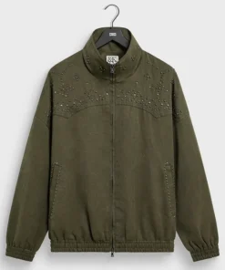 &Kin Studded Canvas Rhysand Jacket