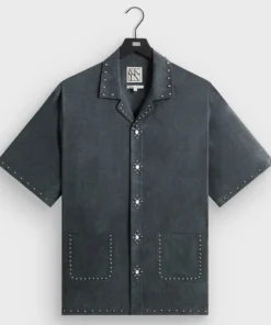 &Kin Studded Cupro Linen Sawyer Shirt