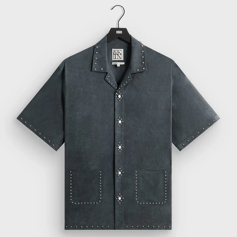 &Kin Studded Cupro Linen Sawyer Shirt
