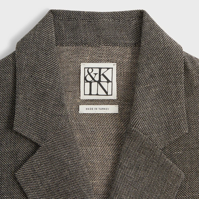 &Kin Textured Linen Ito Blazer - Image 4