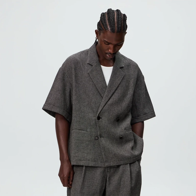 &Kin Textured Linen Ito Blazer - Image 3