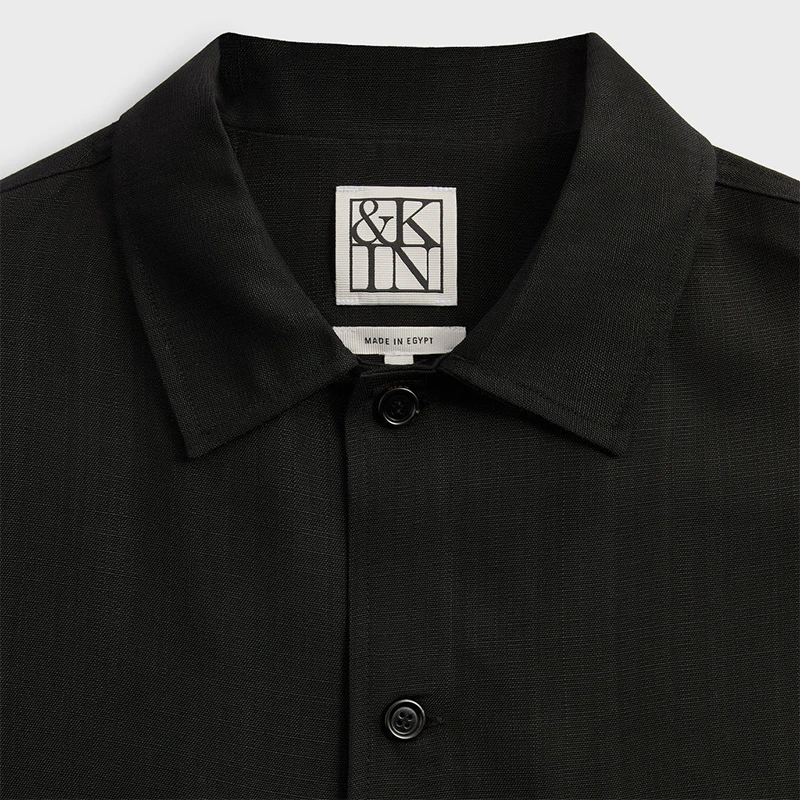 &Kin Textured Viscose Ace Buttondown - Image 3