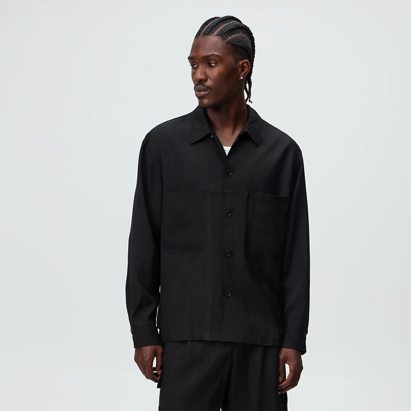 &Kin Textured Viscose Ace Buttondown - Image 5