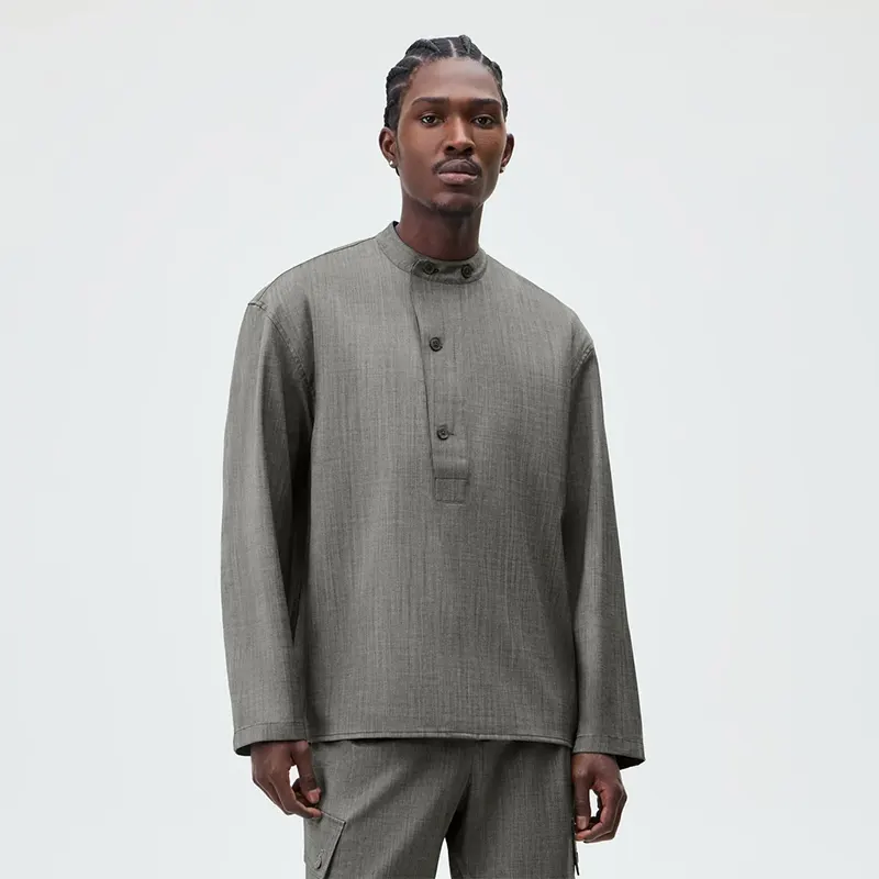 &Kin Tropical Wool Leven Shirt - Image 6