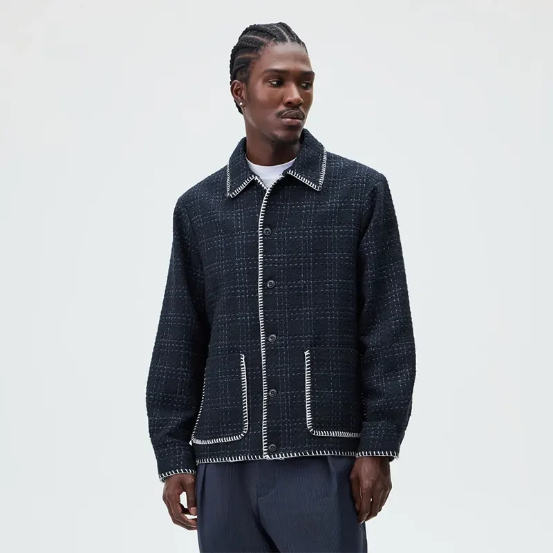 &Kin Tweed Boxy Collared Overshirt - Image 5