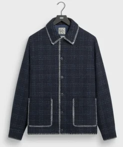 &Kin Tweed Boxy Collared Overshirt