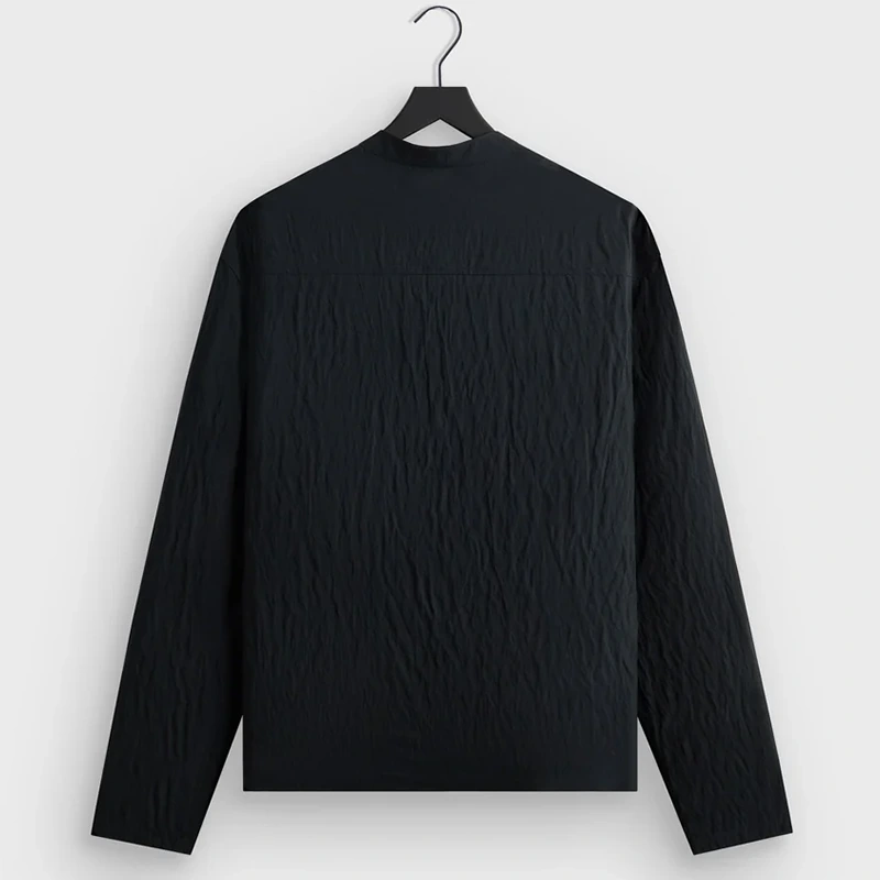 &Kin Wrinkle Cupro Black Leven Shirt - Image 2