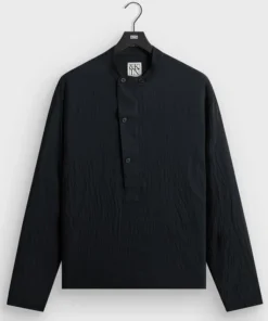 &Kin Wrinkle Cupro Black Leven Shirt
