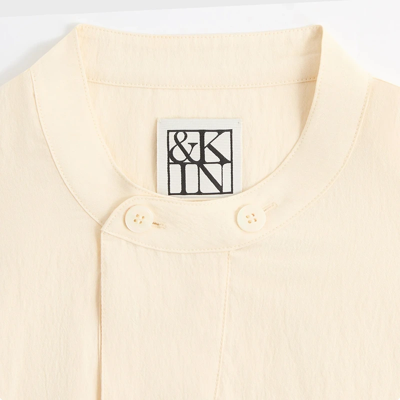 &Kin Wrinkle Cupro Leven Shirt - Image 3