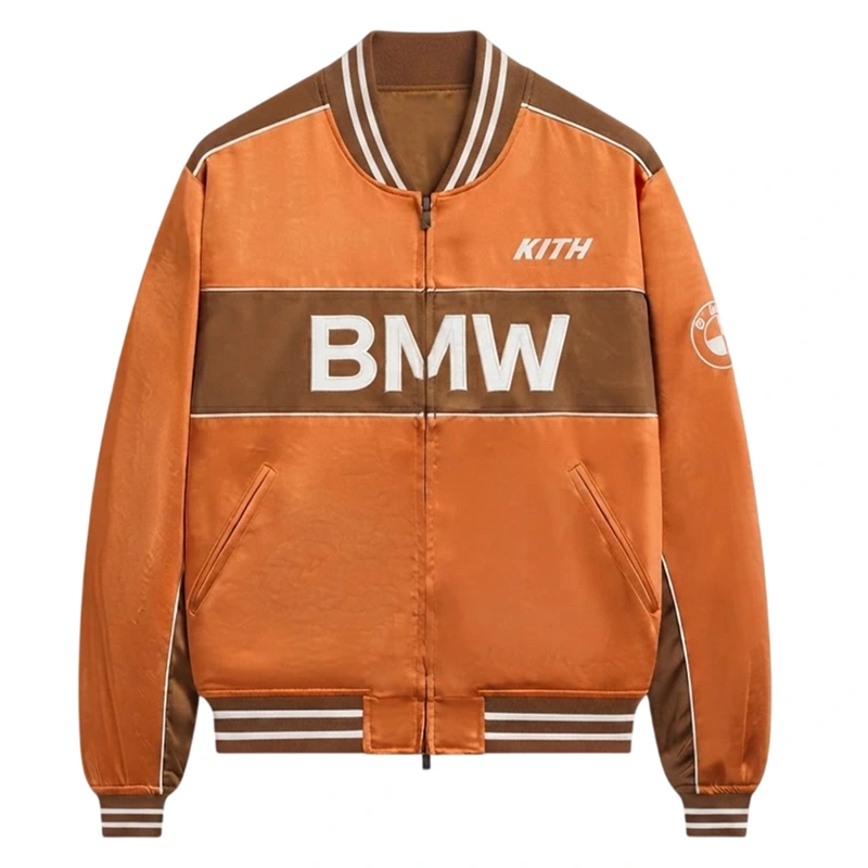Kith BMW Captain Orange Varsity Jacket