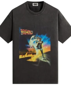 Kith For Back To The Future Chrome Title Black Vintage Tee