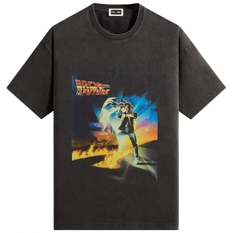 Kith For Back To The Future Chrome Title Black Vintage Tee