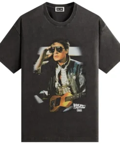 Kith For Back To The Future Marty Shades Black Vintage Tee
