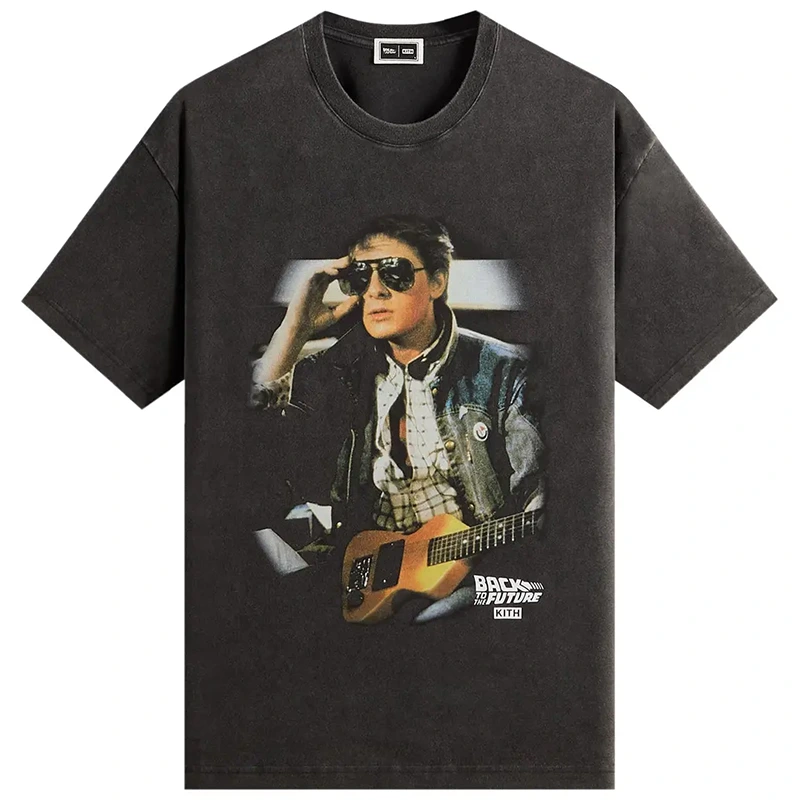 Kith For Back To The Future Marty Shades Black Vintage Tee