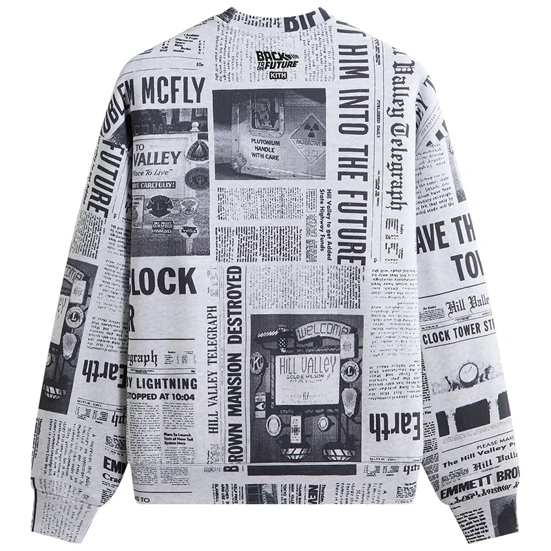 Kith For Back To The Future Newspaper All-Over Printed Nelson Crewneck - Image 2