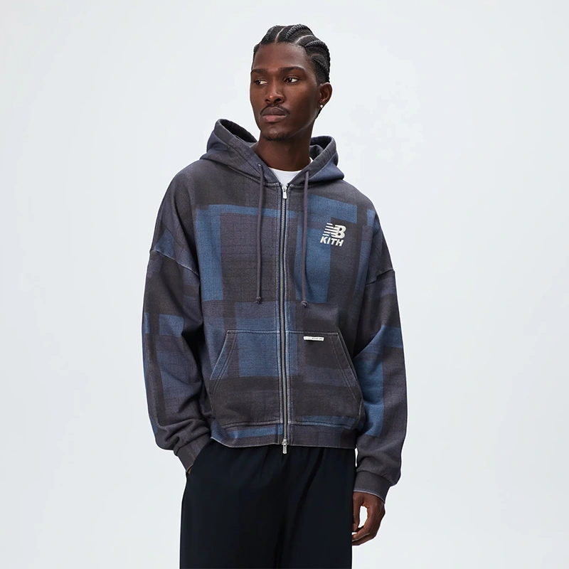 Kith x New Balance Pinstripe Braxton Soul Zip Hoodie - Image 3
