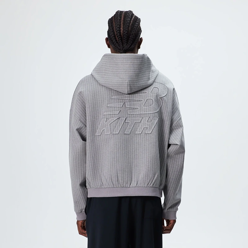 Kith x New Balance Pinstripe Braxton Zip Hoodie - Image 4