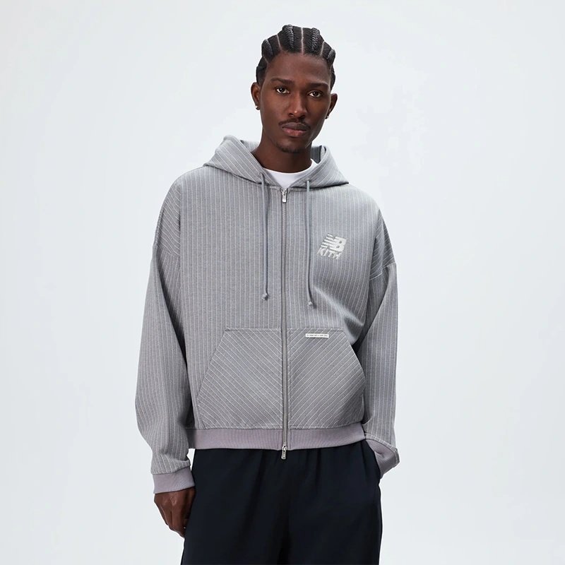 Kith x New Balance Pinstripe Braxton Zip Hoodie - Image 3