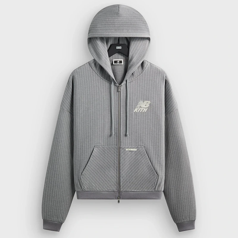 Kith x New Balance Pinstripe Braxton Zip Hoodie