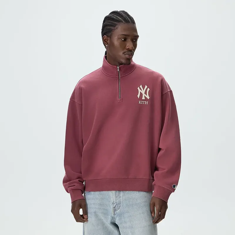 Kith x New York Yankees Vintage Nelson Garnet Quarter Zip - Image 5